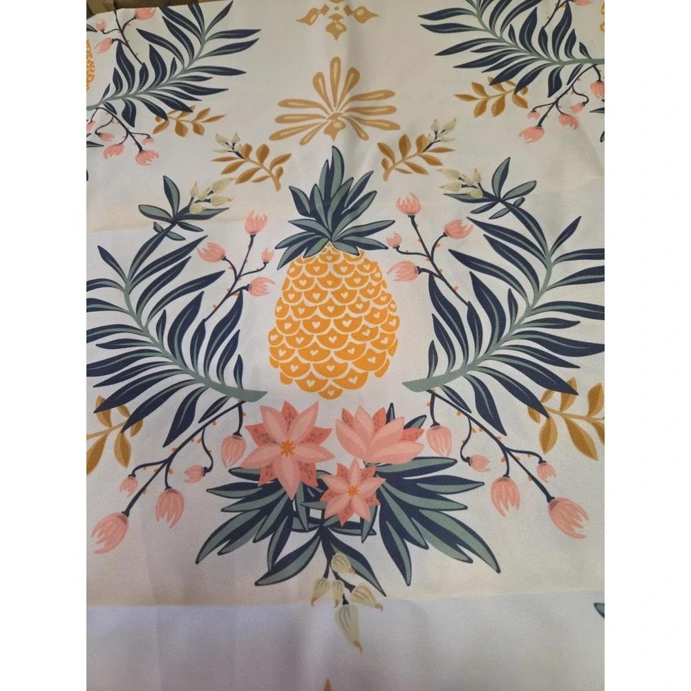 60in X‎ 102  Cloth Pineapples And Flowers  Floral Tablecloth Hawaiian Summer....